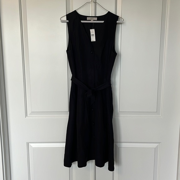 black sleeveless button down dress Petal and Pup Velvette Mini Button Down Dress